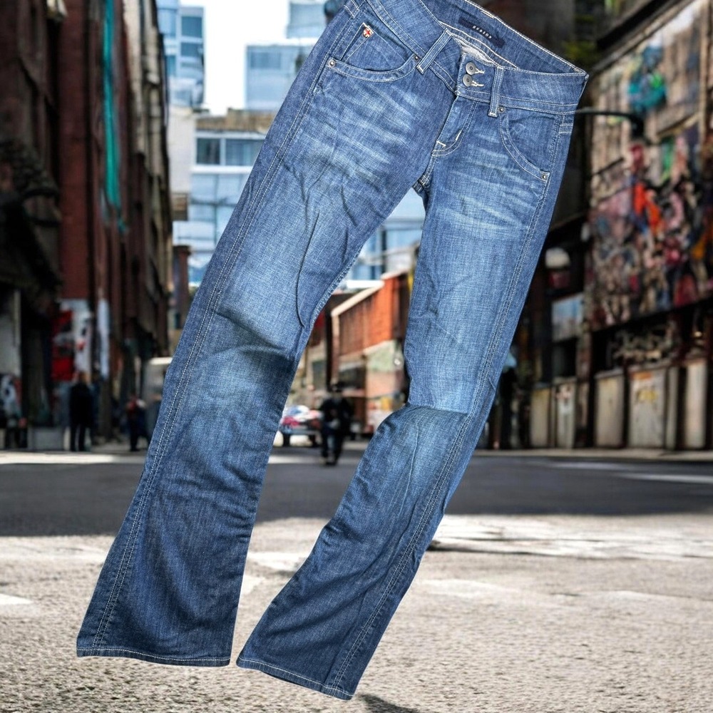 Hudson Signature Bootcut Jeans Women 25 Blue Flap Pocket Stretch Denim Pants